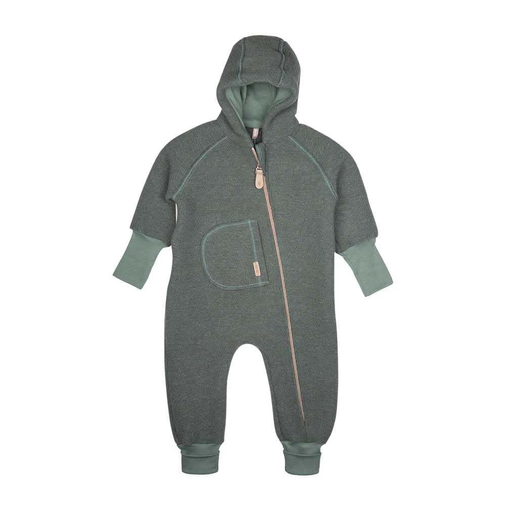 Pure Pure Wollwalk-Overall mit langem Reissverschluss - Salbei purepure
