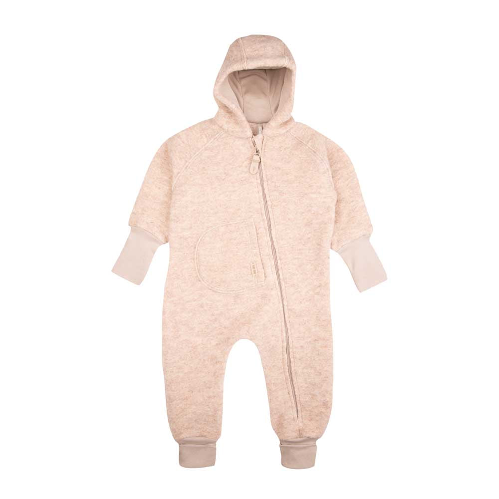 Pure Pure Wollwalk-Overall mit langem Reissverschluss - oat