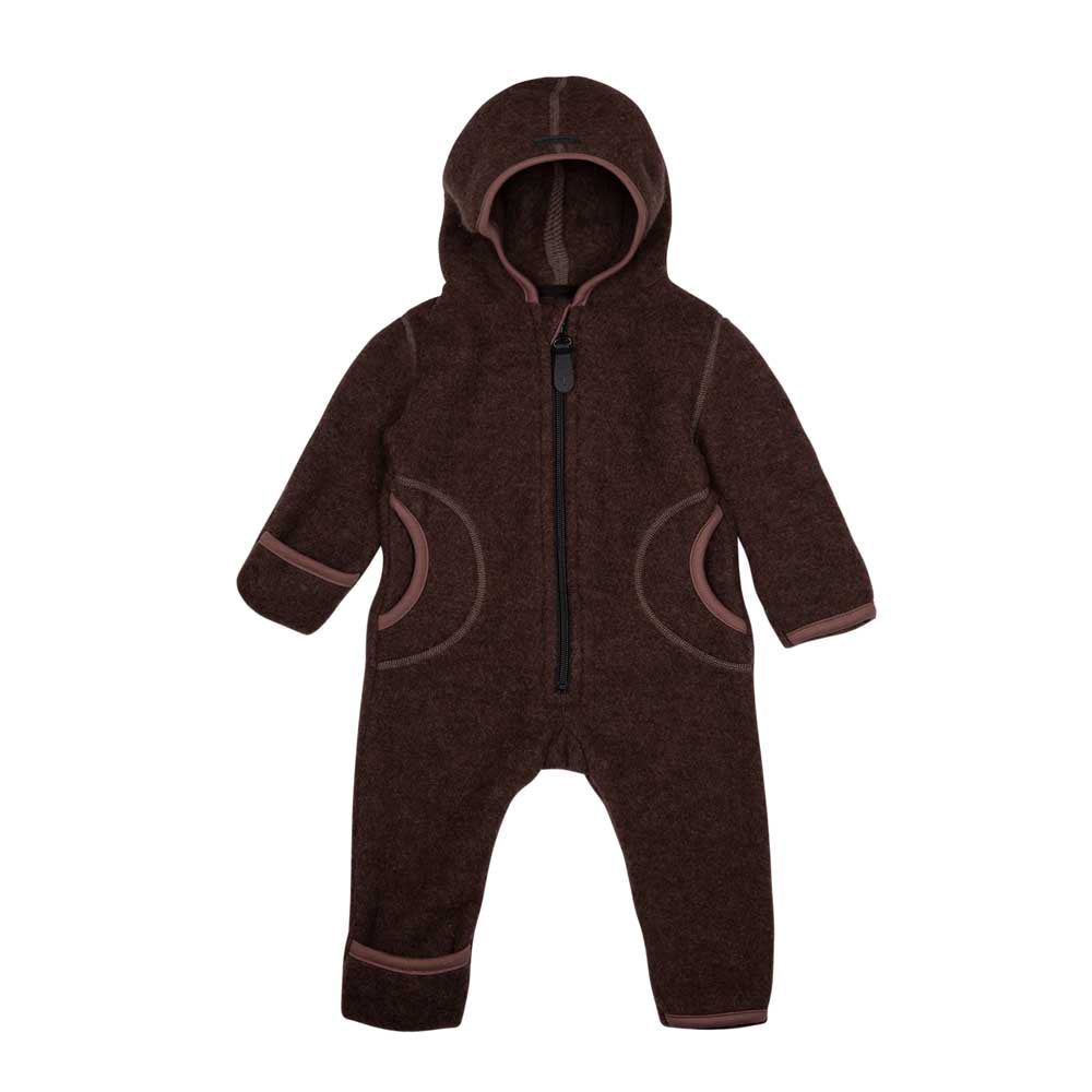 Pure Pure Woll-Fleece-Overall - dark brown