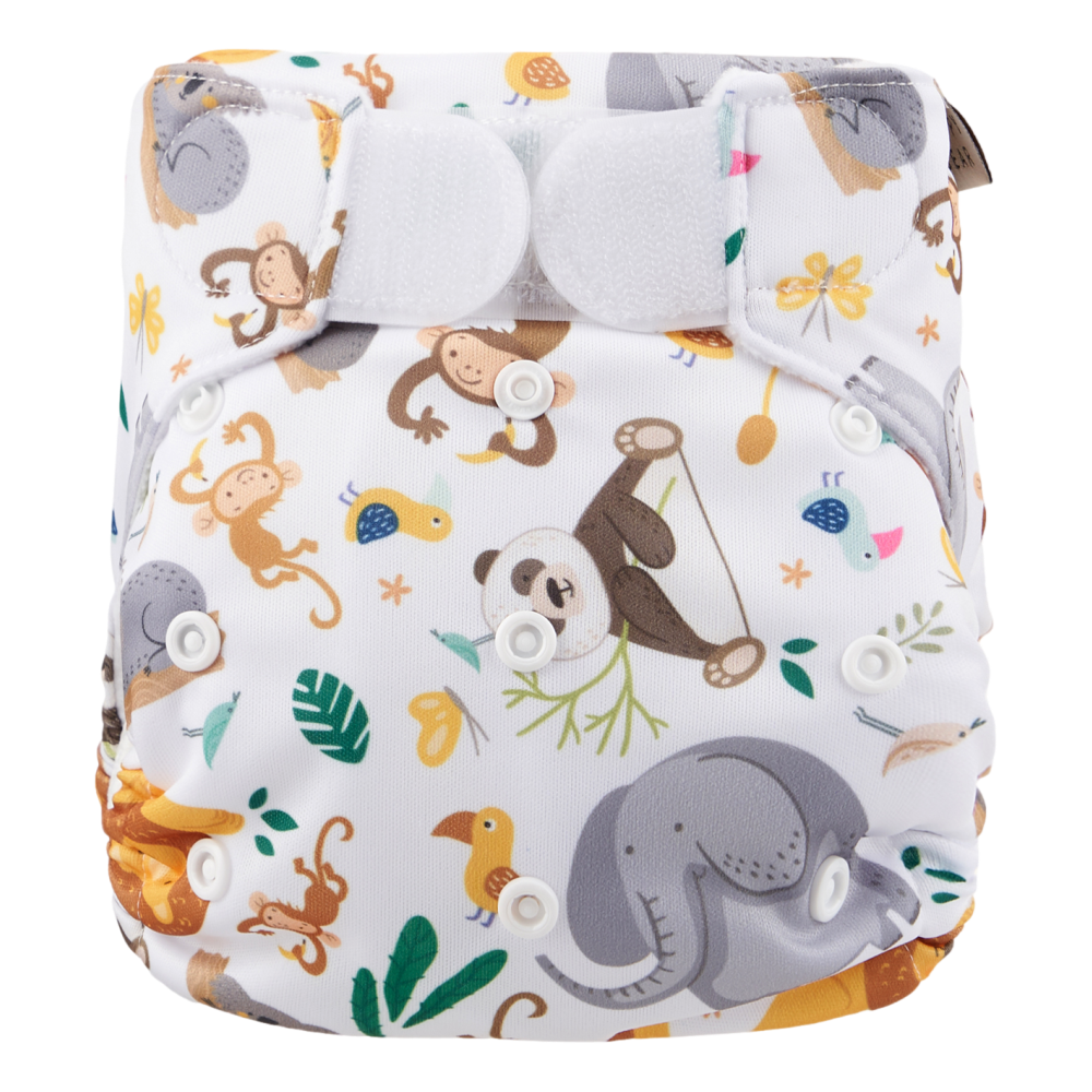 Badewindel mit Klettverschluss | 0-3 Jahre | Einheitsgröße | Wild Animals HappyBear Diapers
