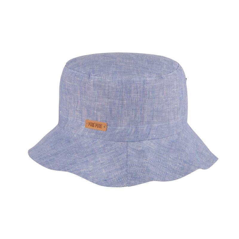 PurePure Schlapphut Leinen breite Krempe - blue-shadow purepure