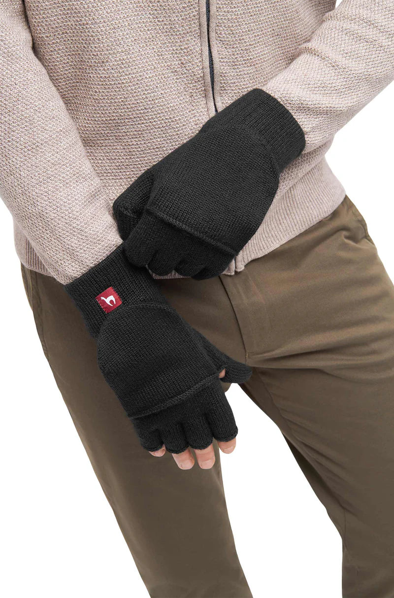 Alpaka Känguru Handschuhe schwarz Apu Kuntur