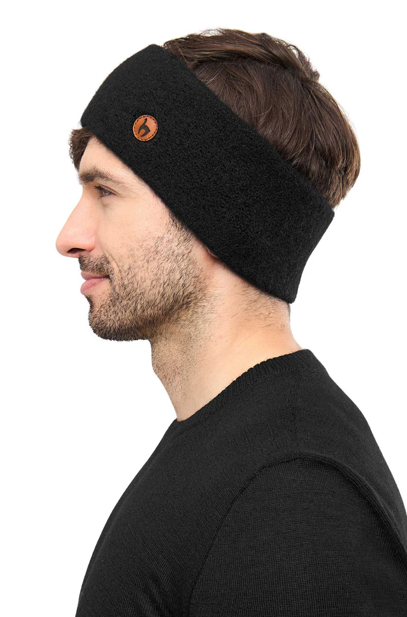 Alpaka Stirnband Stretch schwarz Apu Kuntur
