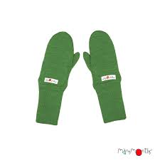 Manymonths Woll-Handschuhe, Long Cuff Mittens - Moss Green ManyMonths