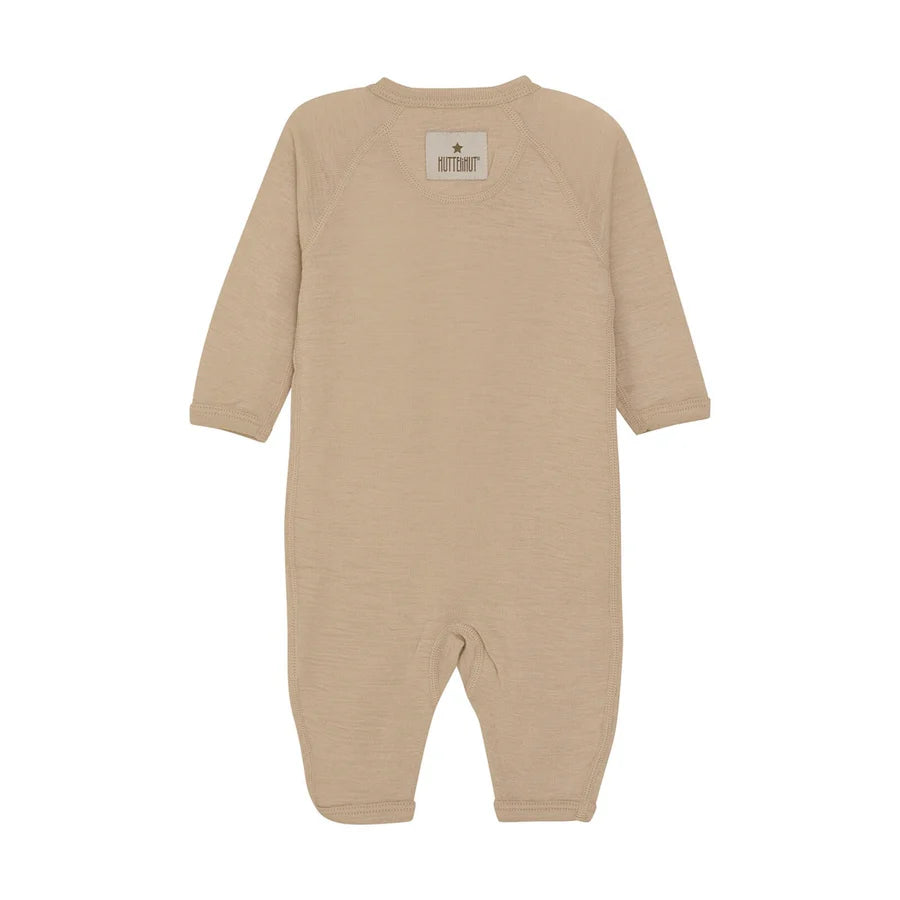 Huttelihut Wolle-Seide Strampfler / Pyjama - beige Huttelihut