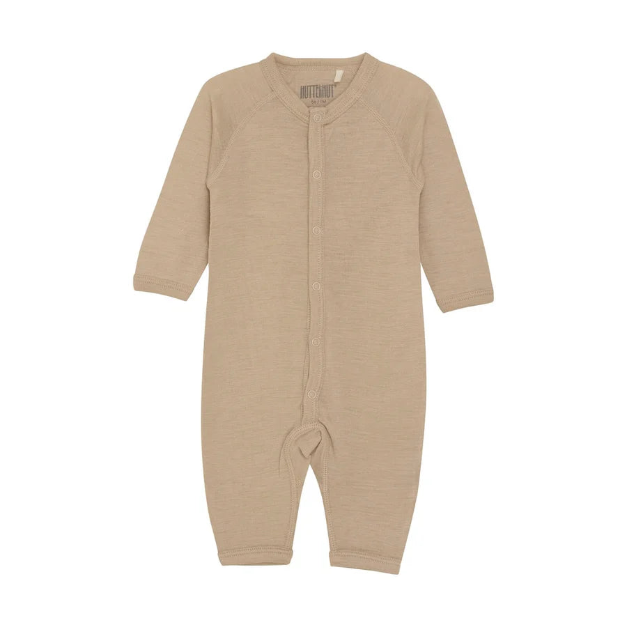 Huttelihut Wolle-Seide Strampfler / Pyjama - beige Huttelihut