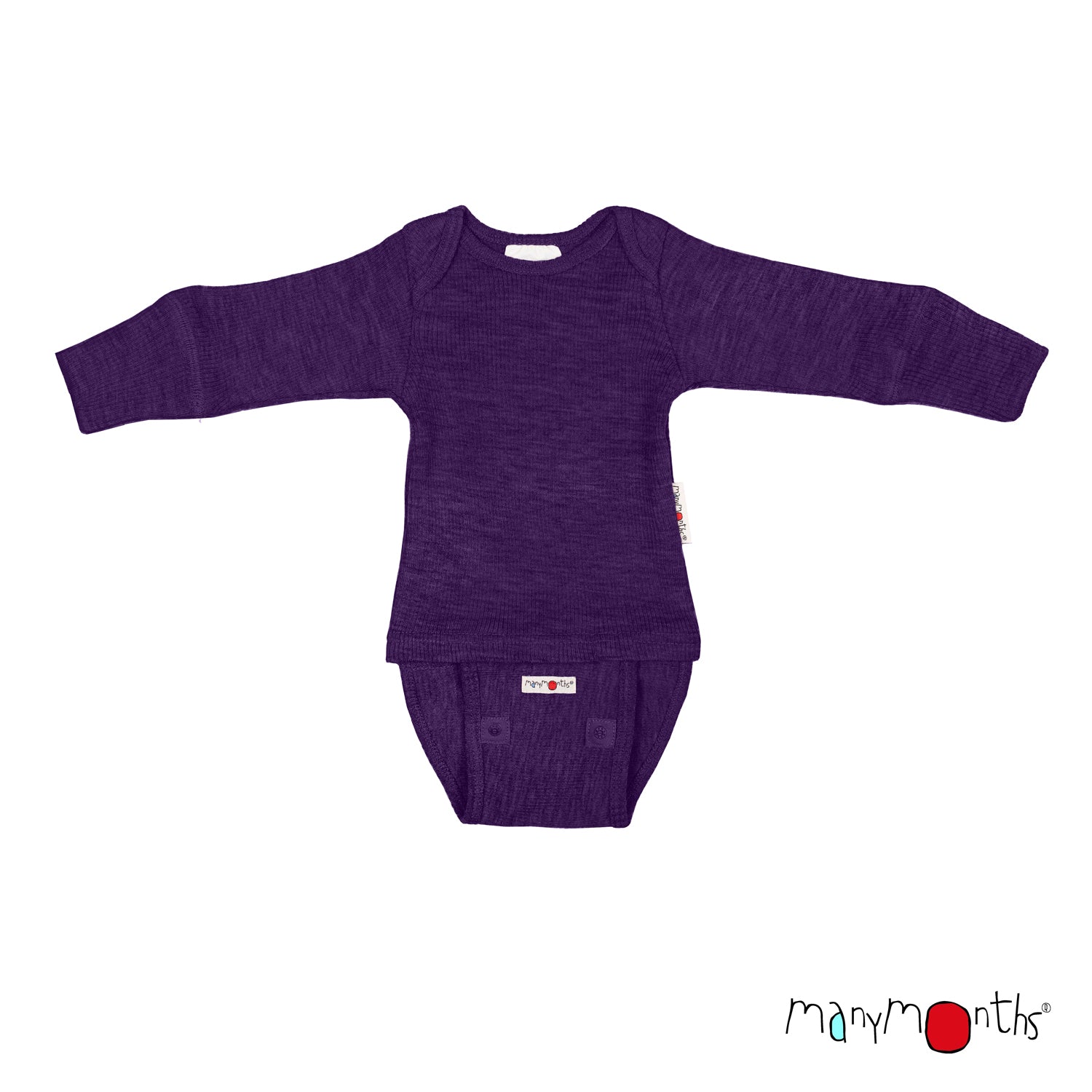 ManyMonths Natural Wollies Body/Shirt Long Sleeve - Acai Berry ManyMonths