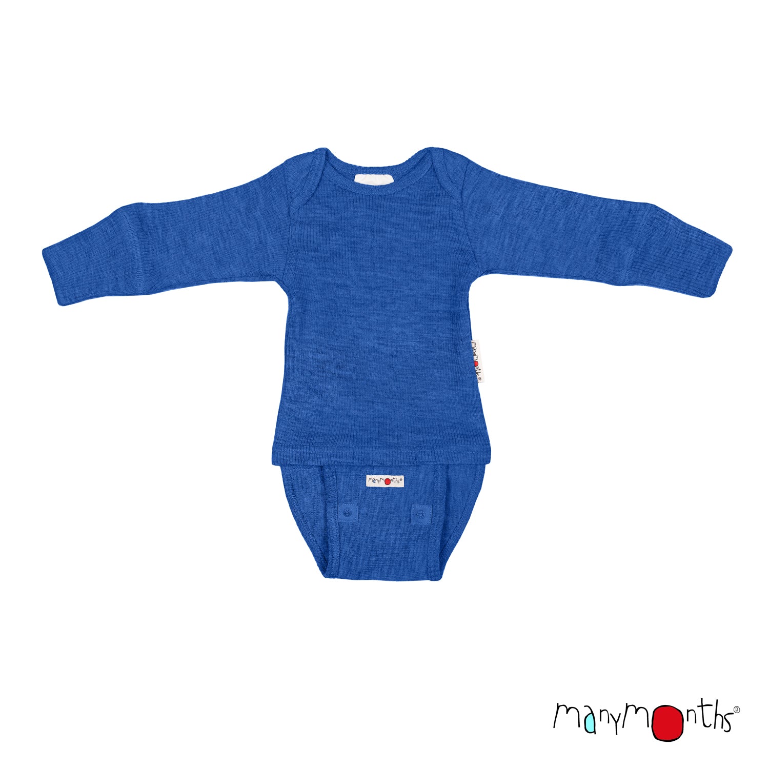 ManyMonths Natural Wollies Body/Shirt Long Sleeve - Classic Blue ManyMonths