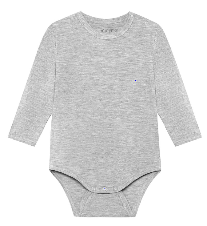 Minymo Bambusbody langarm - grey melange Minymo