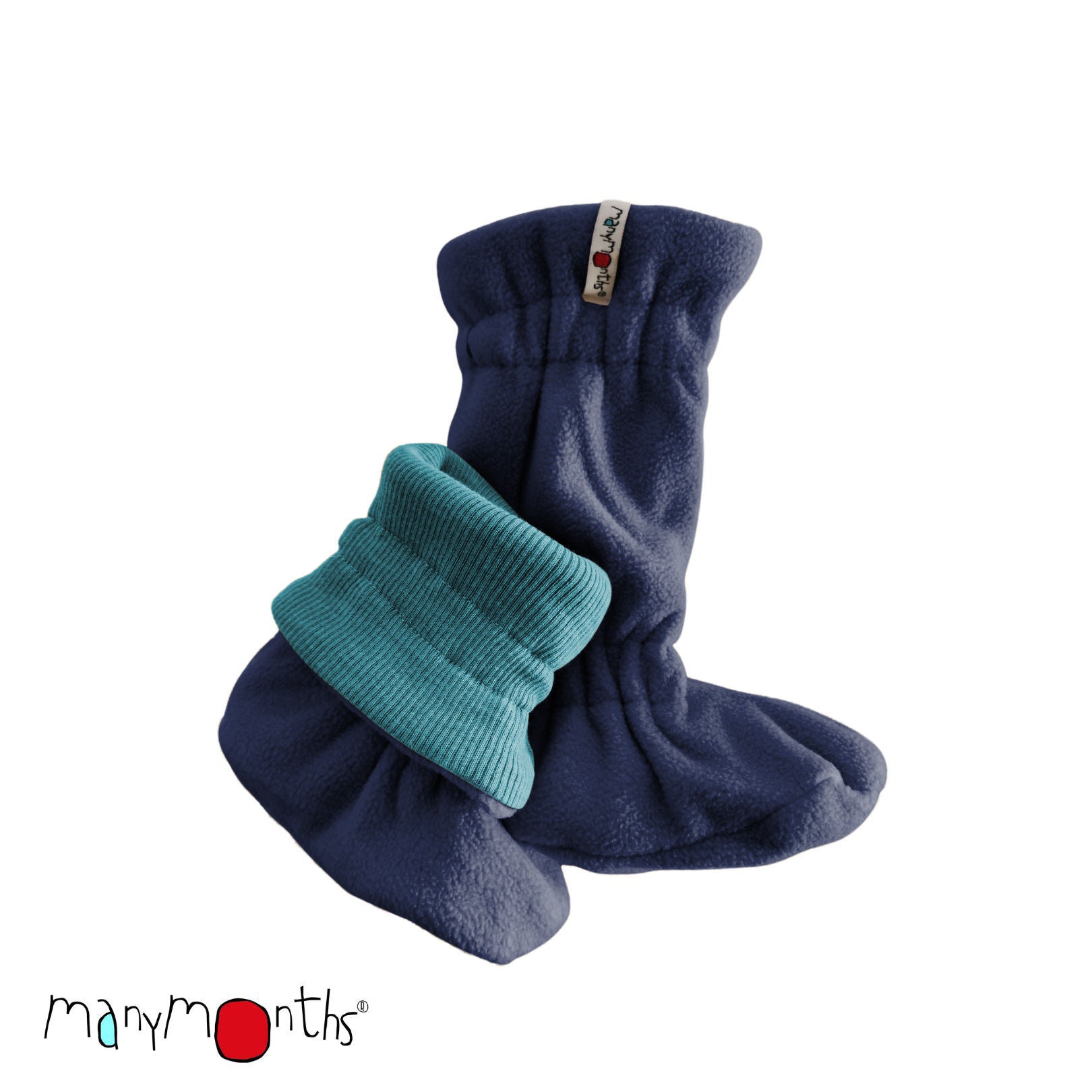 Many Month Winter Booties Sea Grotto/Dark Blue Shell - Familienbande - ManyMonths