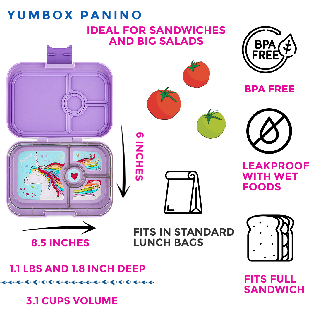 Auslaufsichere, sandwichfreundliche Bento-Lunchbox - Lavendel Lila Yumbox