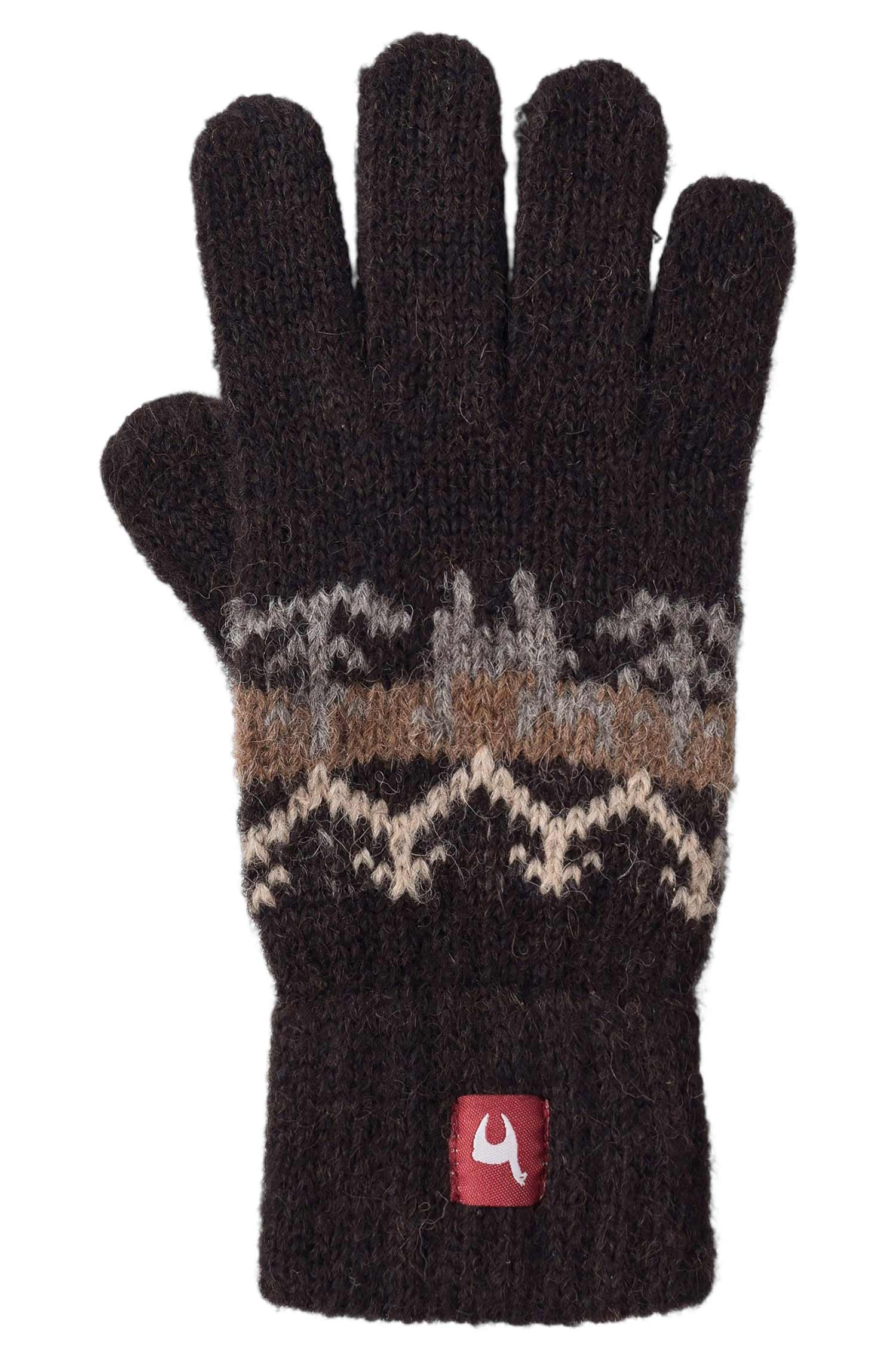 Fingerhandschuhe aus Alpakawolle Kinder - Natur-schwarz Apu Kuntur