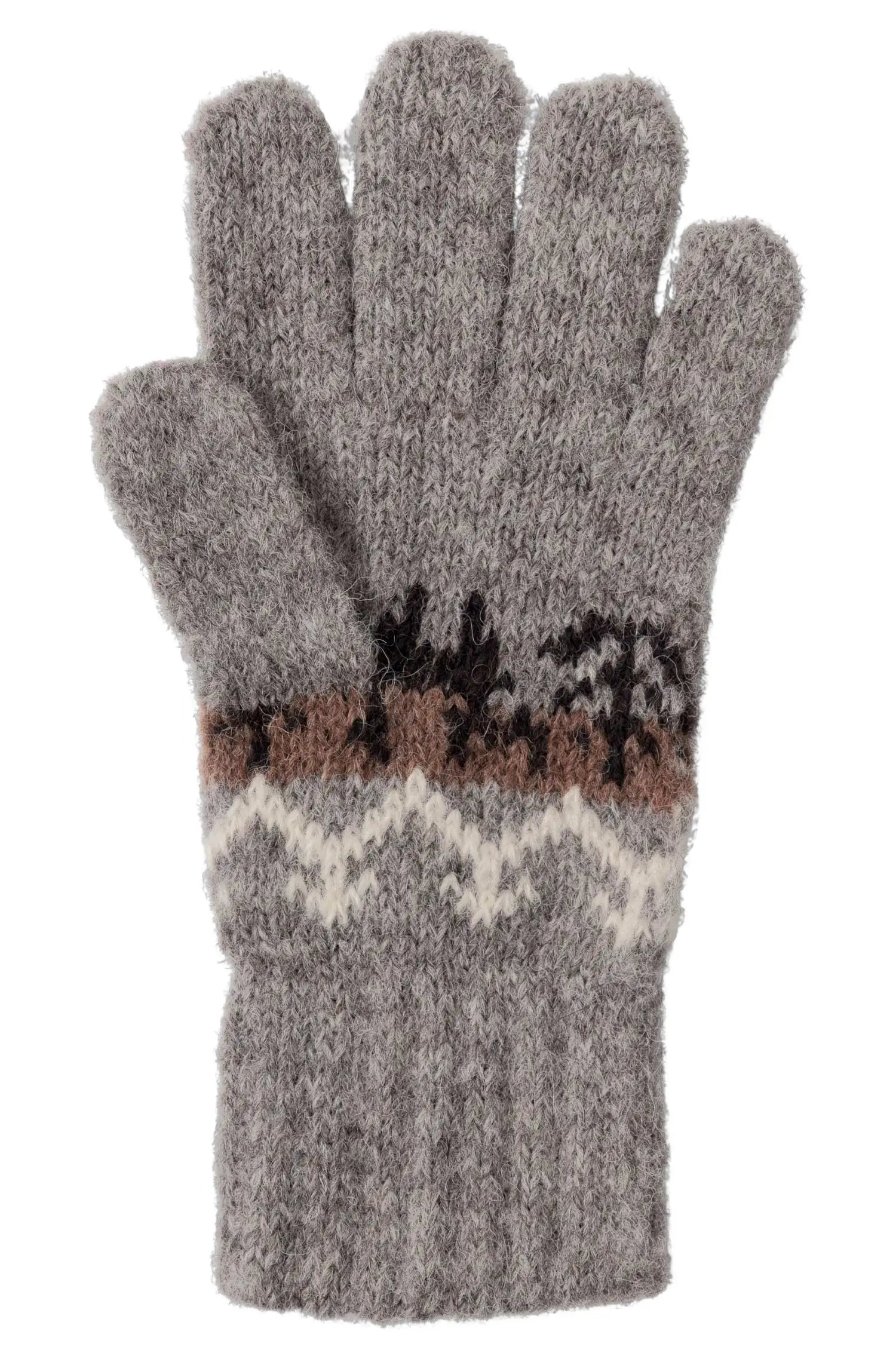 Fingerhandschuhe aus Alpakawolle Kinder - Anthrazit Apu Kuntur