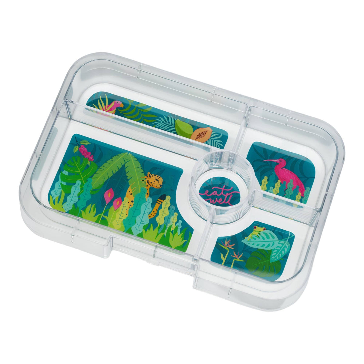 Yumbox Tapas - Auslaufsichere Bento-Box mit 4 oder 5 Fächern: Seville Purple 4C with Rainbow Tray Yumbox