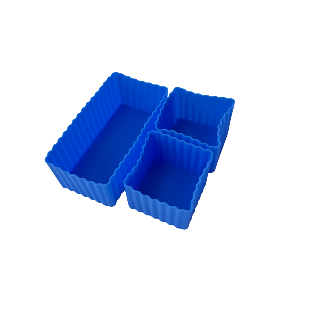 Mini-Silikon-Bento-Becher · 3er-Set · Blau: Standard-Titel Yumbox