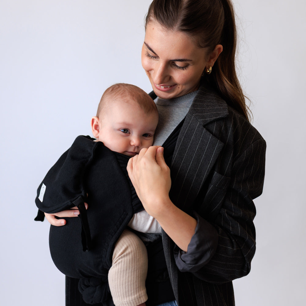COCOOME® HELIUM Plus - elastische Babytrage Wrapconversion - black cocoome