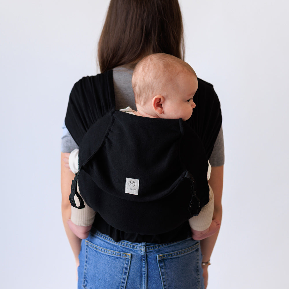 COCOOME® HELIUM Plus - elastische Babytrage Wrapconversion - black cocoome