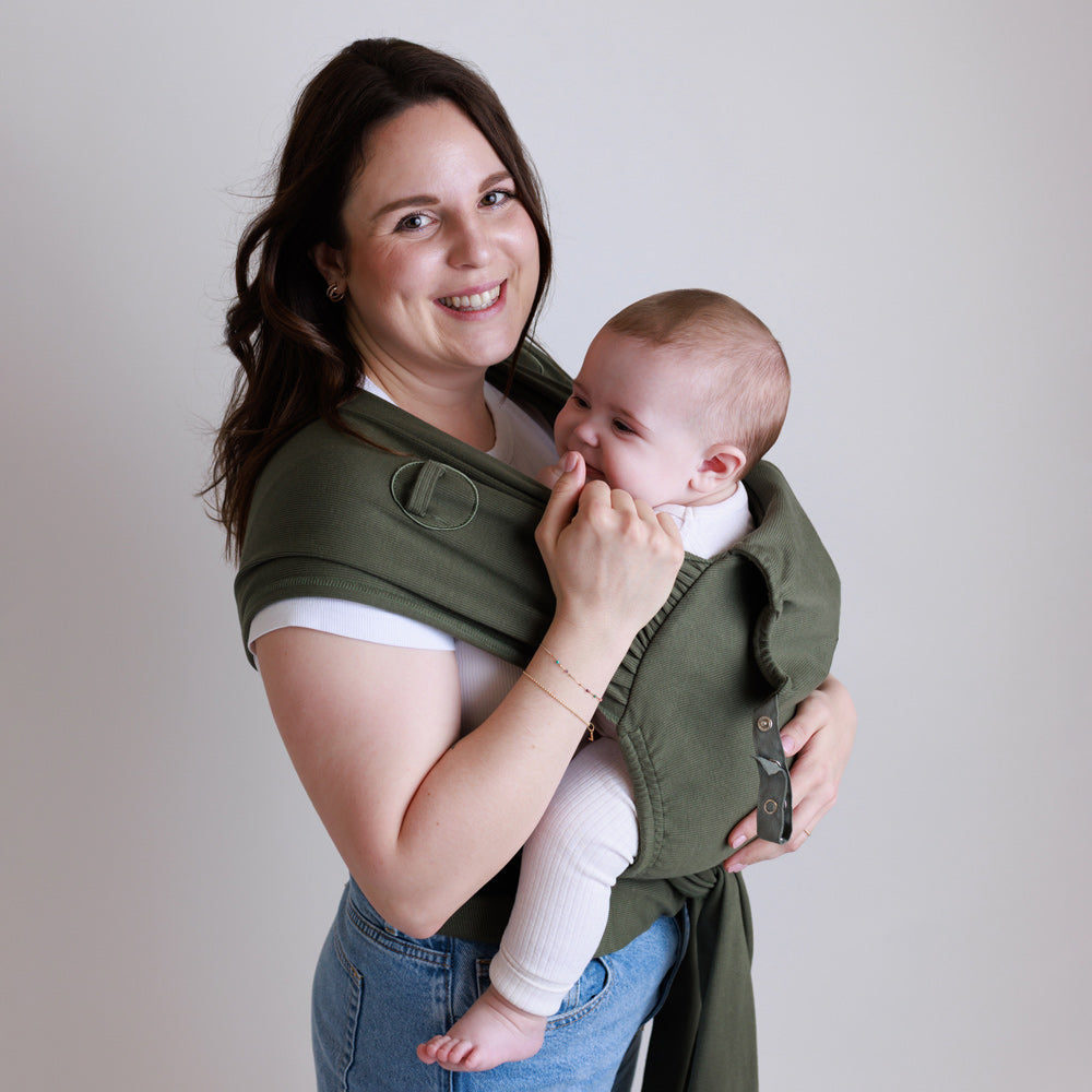 COCOOME® HELIUM Plus - elastische Babytrage Wrapconversion - Moss cocoome