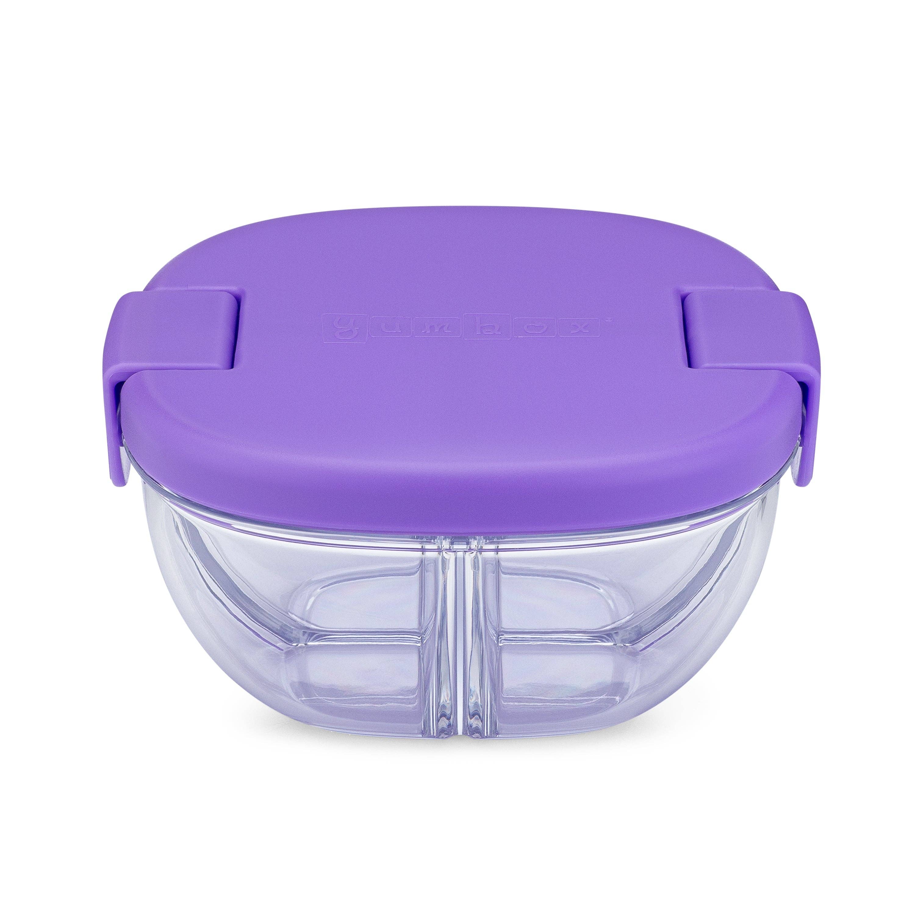 Auslaufsichere Snackschale mit 3 Fächern - Dunstlila Yumbox