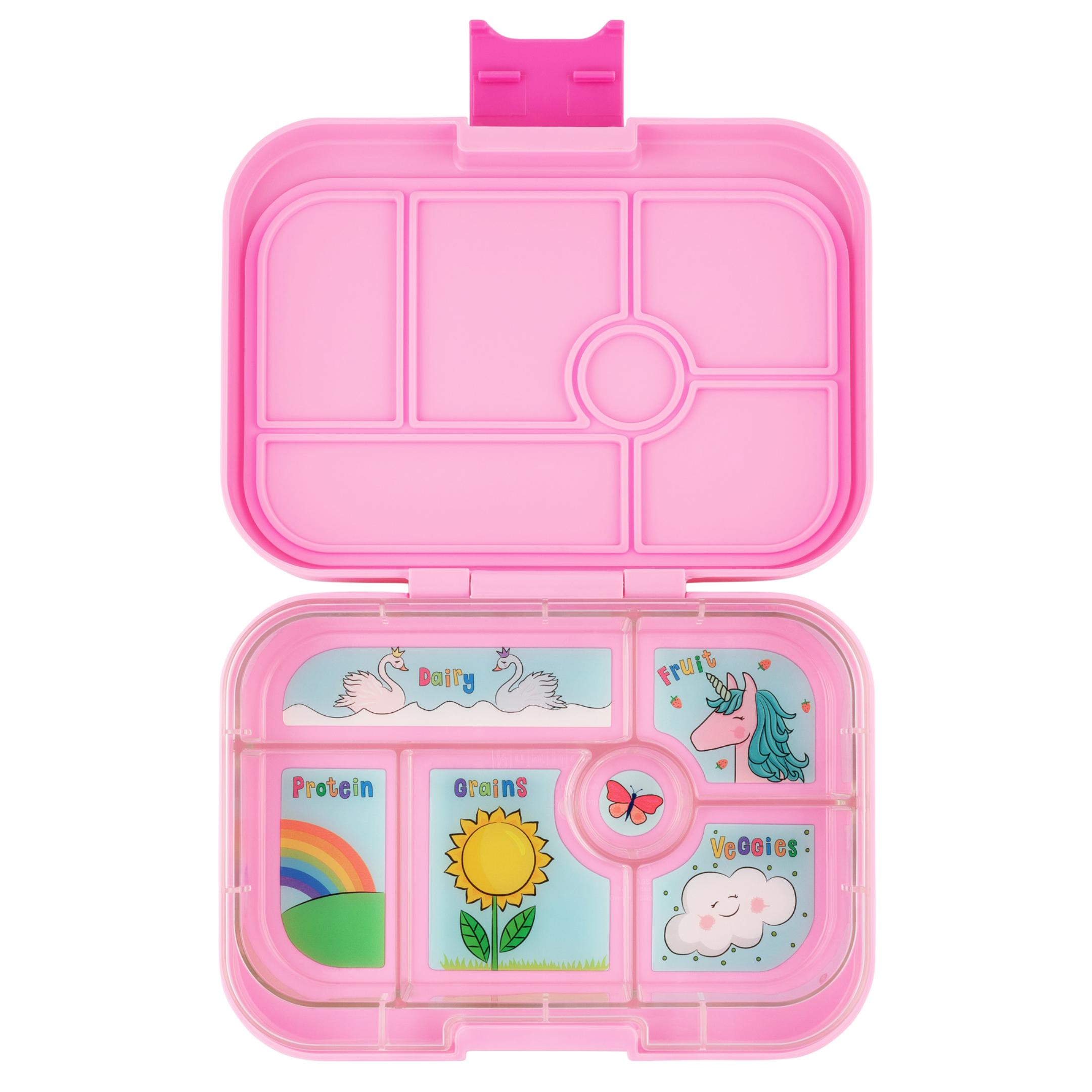 Auslaufsichere Bento-Lunchbox für Kinder - Kraftvoller rosa Einhorn Yumbox