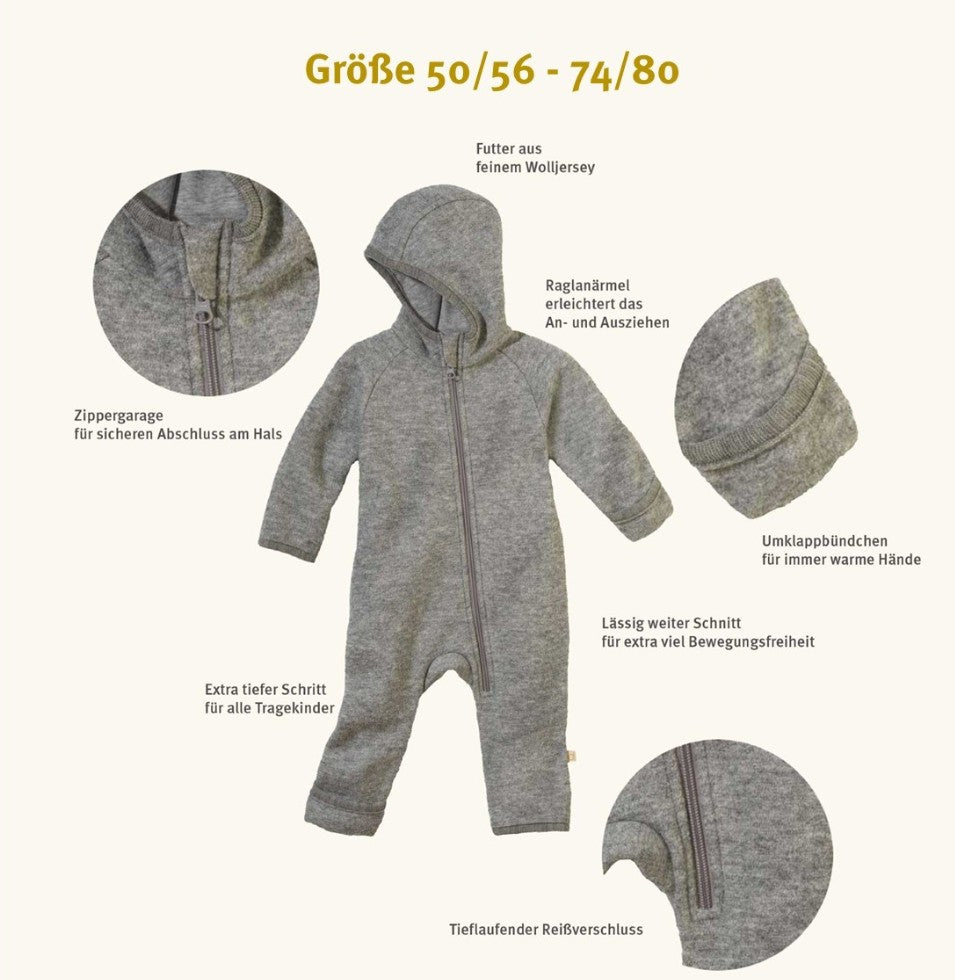 disana Zipp-Overall - der Walkoverall mit Reisverschluss -Indigo Disana