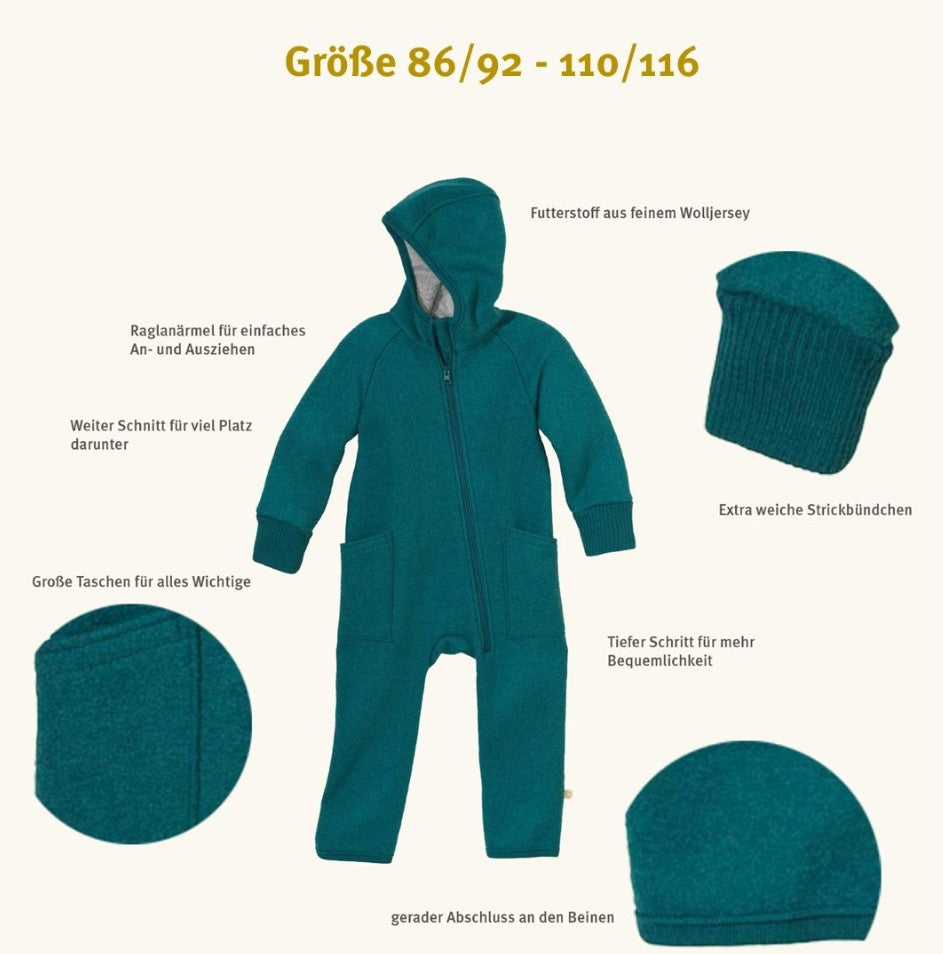 disana Zipp-Overall - der Walkoverall mit Reisverschluss -Indigo Disana