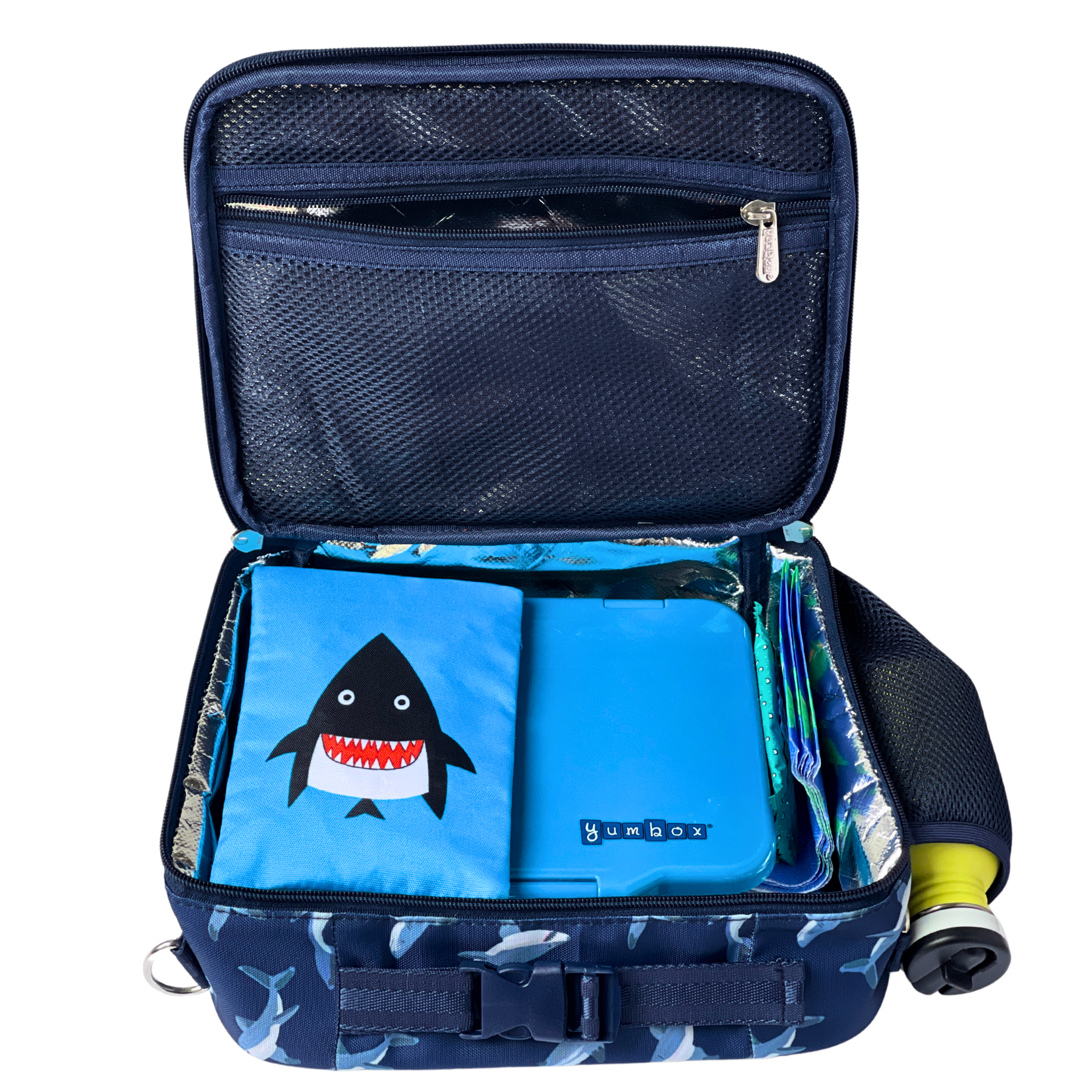 Yumbox Classic Lunch Bag – Isolierte & wasserabweisende Brotdose-Tasche mit 3 Trageoptionen - Hai Yumbox