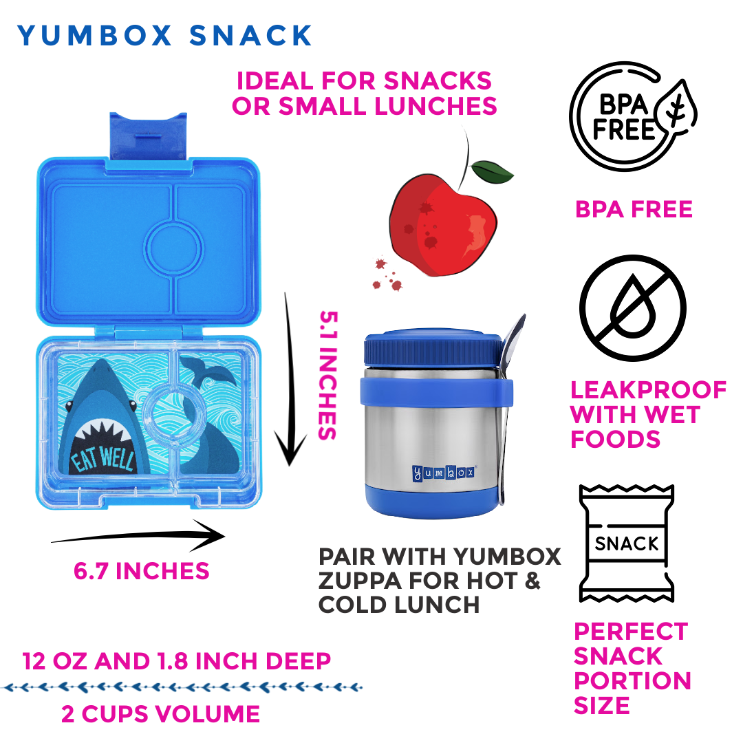 Yumbox Snack - Kleine Bento-Lunchbox: Glitter Twinkle Teal Blue Yumbox