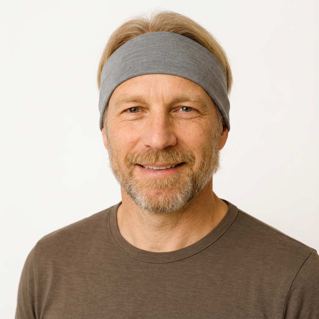 Stirnband fels, Merinowolle & Seide (bio/GOTS): M Glückskind