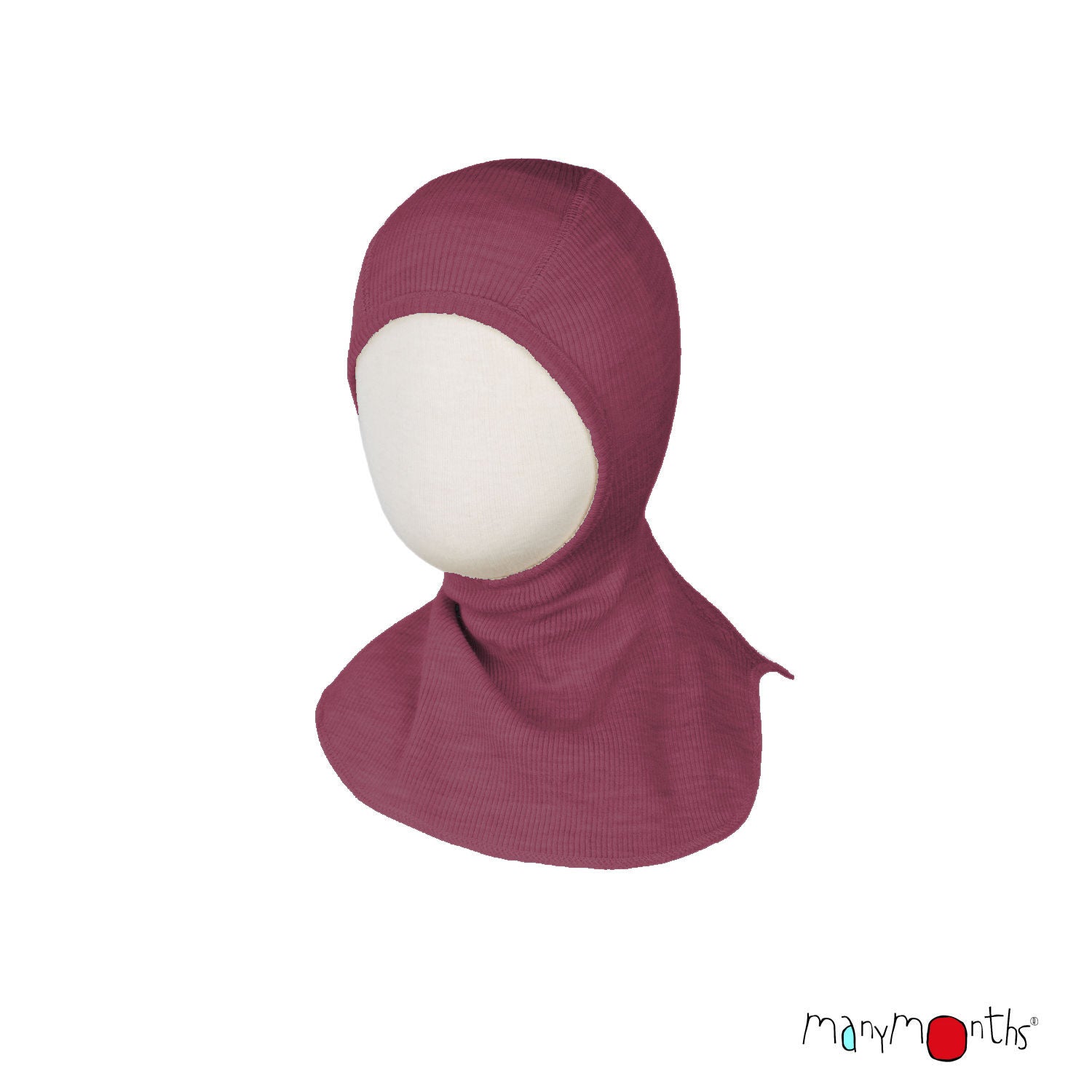 ManyMonths Woolies Elephant Hood - Wintermütze - Dark Cerise - Familienbande - ManyMonths