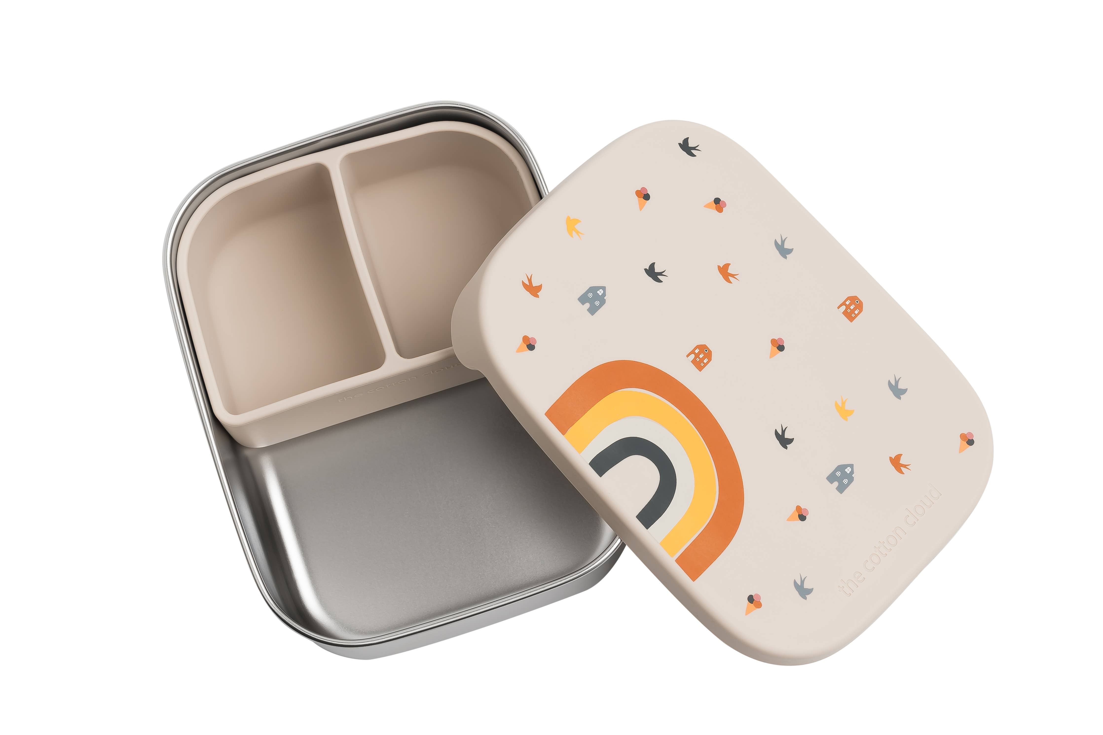 LUNCHBOX AUS EDELSTAHL MIT Fächern FÜR KINDER RAINBOW the cotton cloud