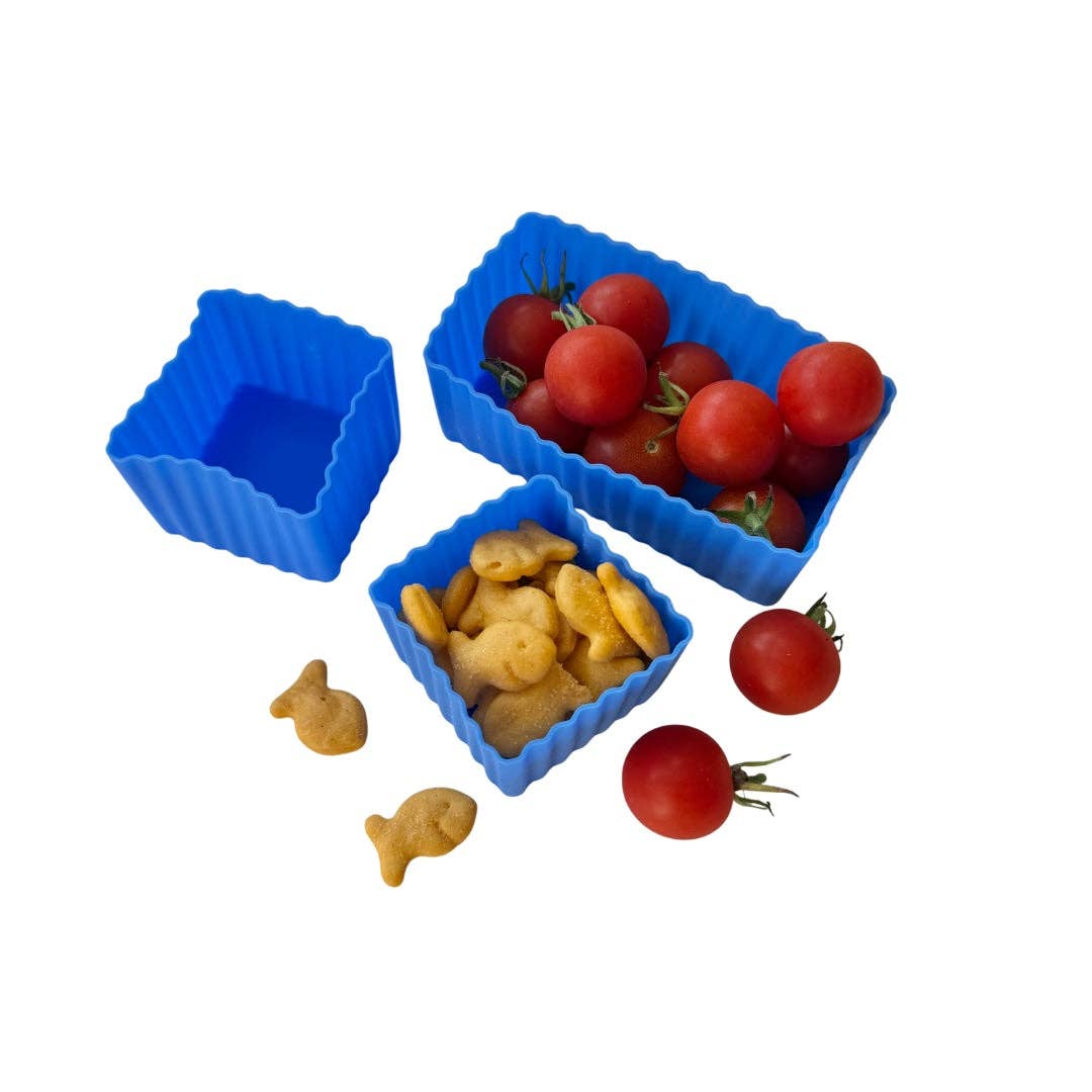 Mini-Silikon-Bento-Becher · 3er-Set · Blau: Standard-Titel Yumbox