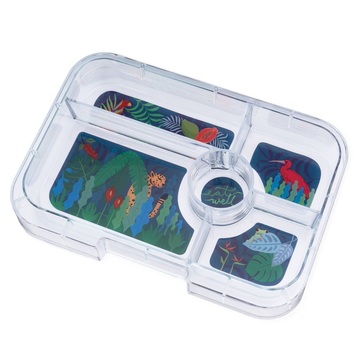 Yumbox Tapas - Auslaufsichere Bento-Box mit 4 oder 5 Fächern: Seville Purple 4C with Rainbow Tray Yumbox