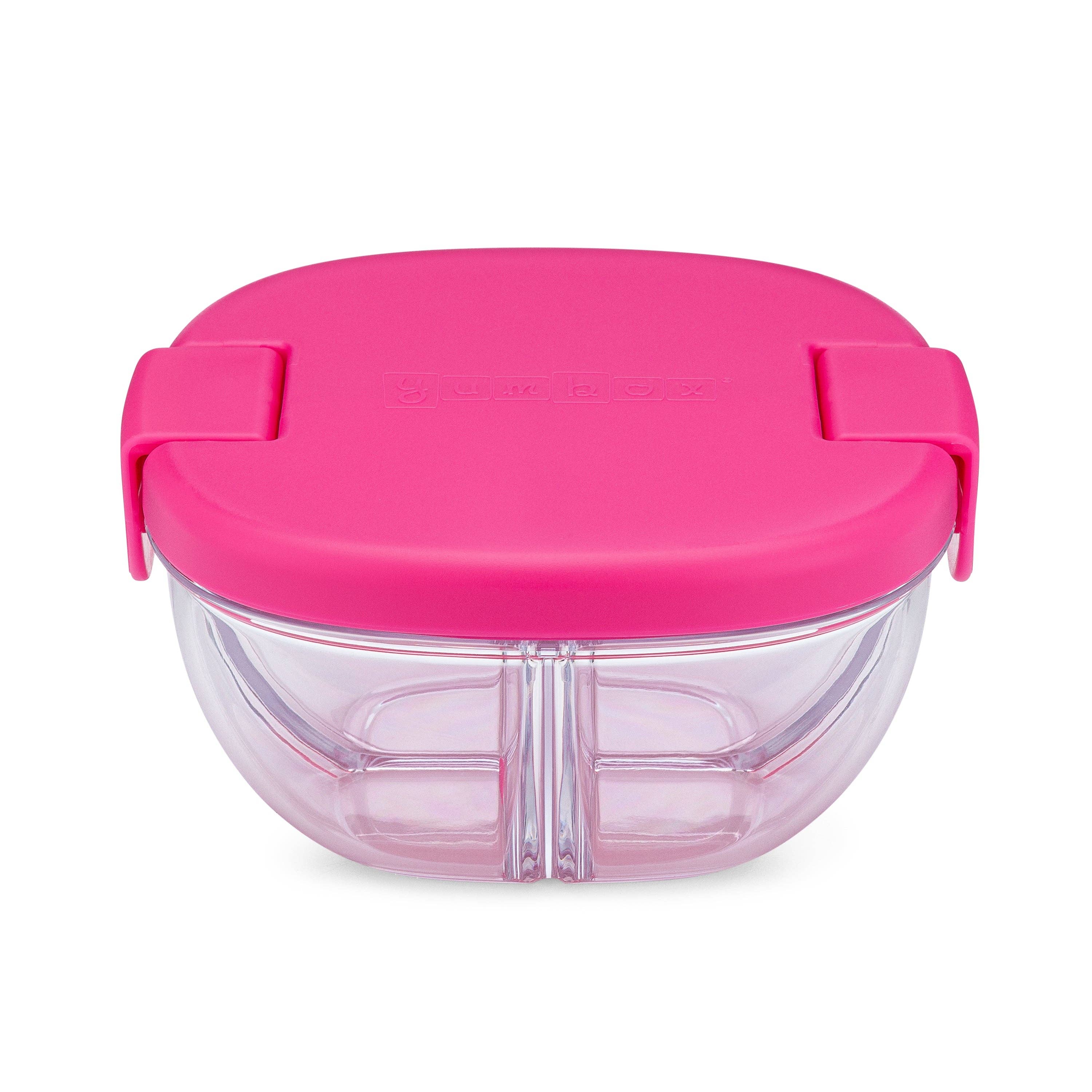 Auslaufsichere Snackschale mit 3 Fächern - Himbeerrosa Yumbox