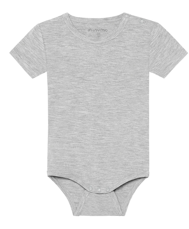 Minymo Bambusbody kurzarm - grey melange Minymo
