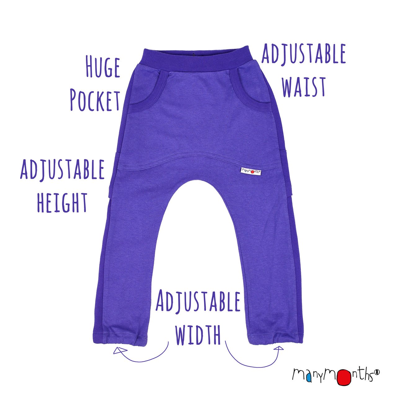 ManyMonths Kangaroo Pants Hanf - Blue Purple ManyMonths