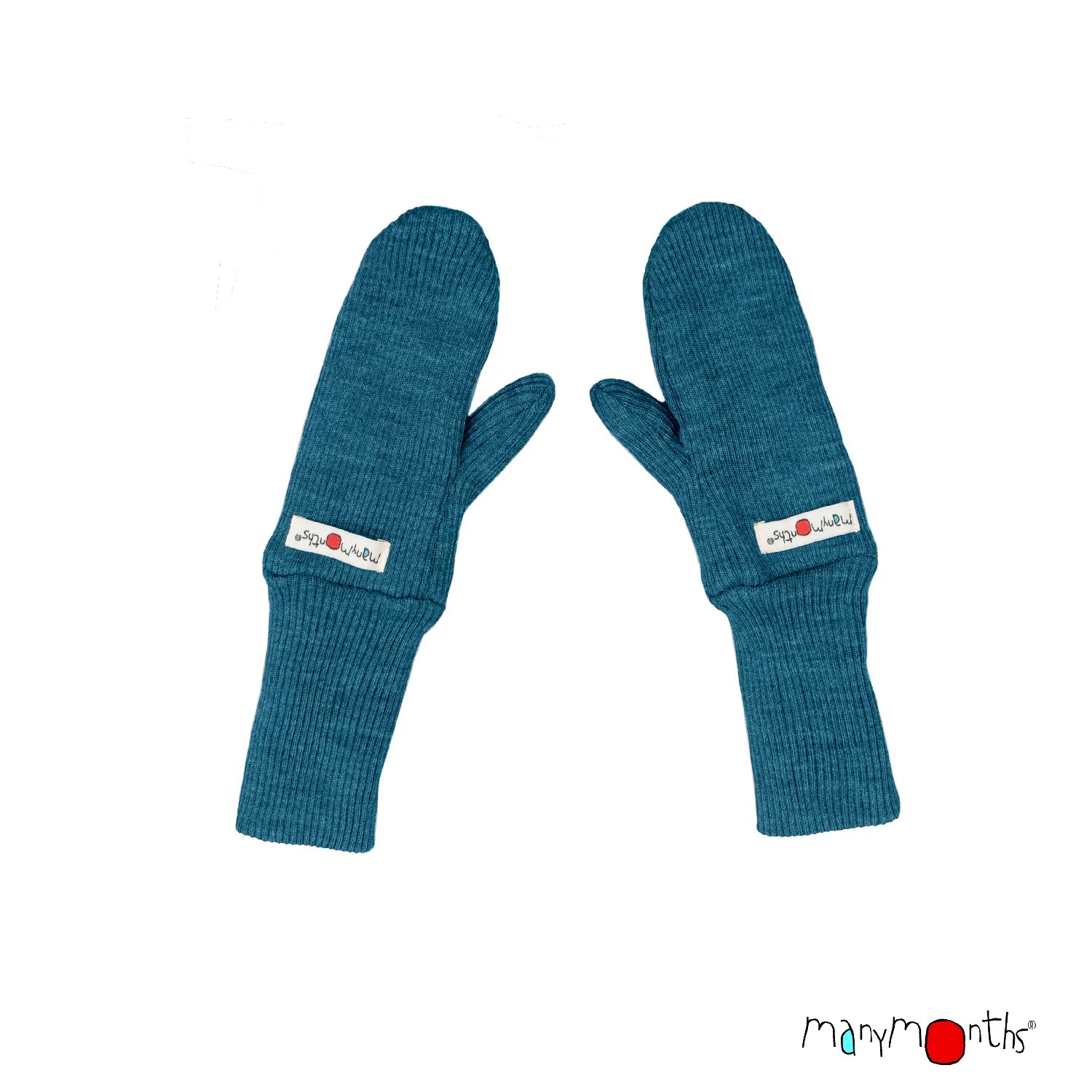 Manymonths Woll-Handschuhe, Long Cuff Mittens - Seabreeze Teal ManyMonths
