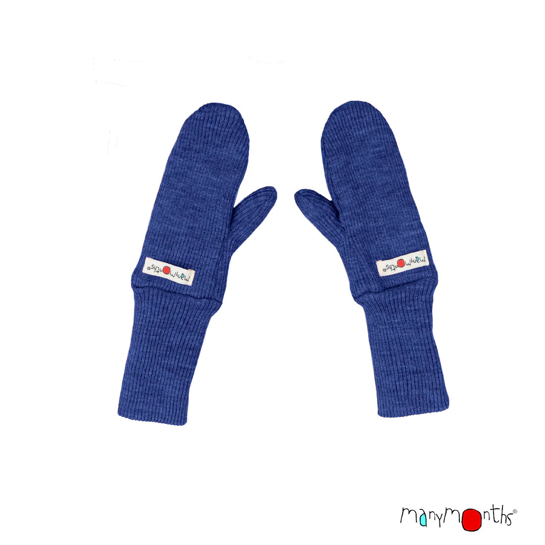 Manymonths Woll-Handschuhe, Long Cuff Mittens - Twilight blue ManyMonths