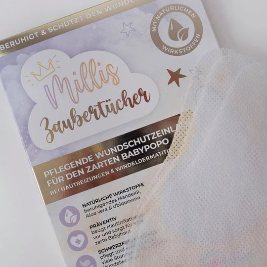 Millis Zaubertücher – Natürliche Hilfe bei Windelausschlag; empfindlicher Babyhaut (25 Stück) Millis
