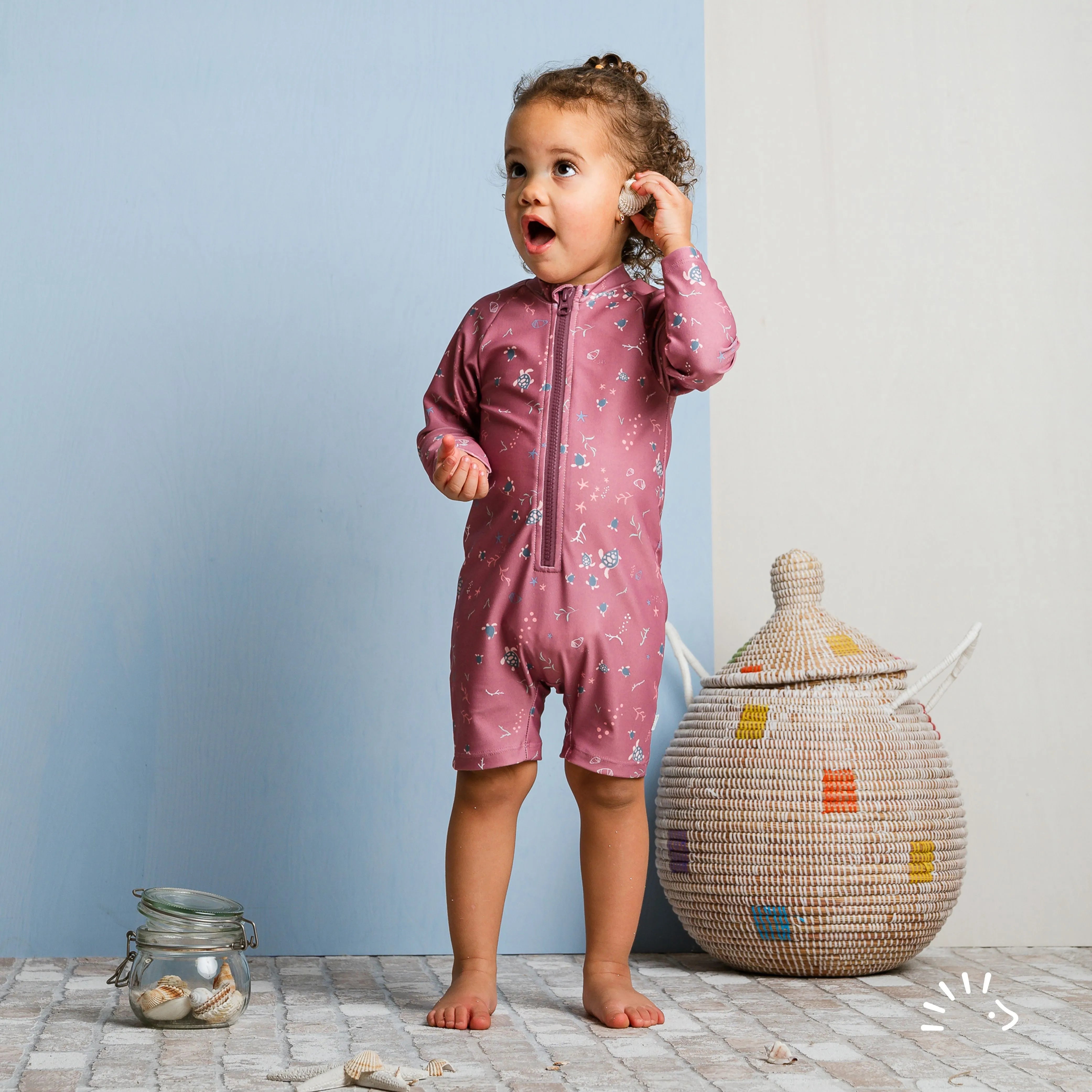 Iobio Popolini UV-Schwimmanzug - Schildkröten mauve Color Kids