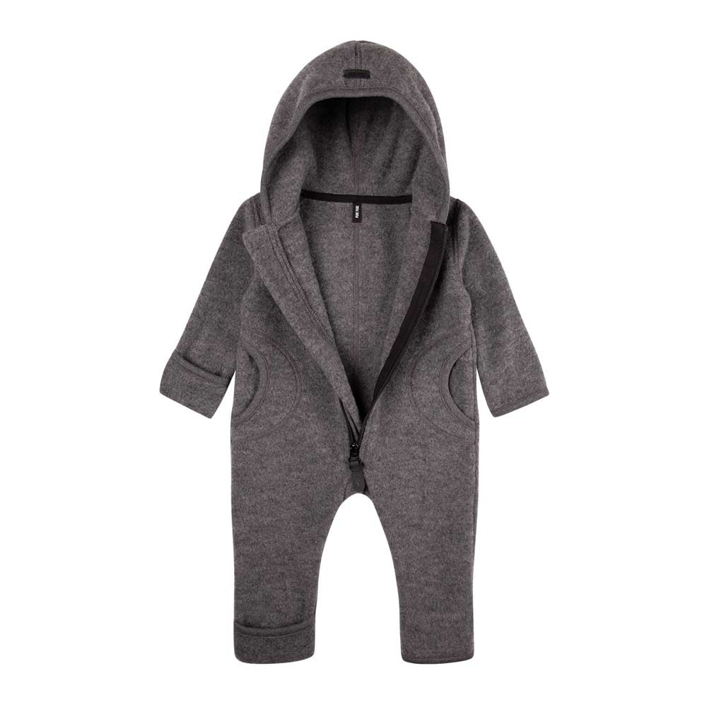 Pure Pure Woll-Fleece-Overall - schiefer