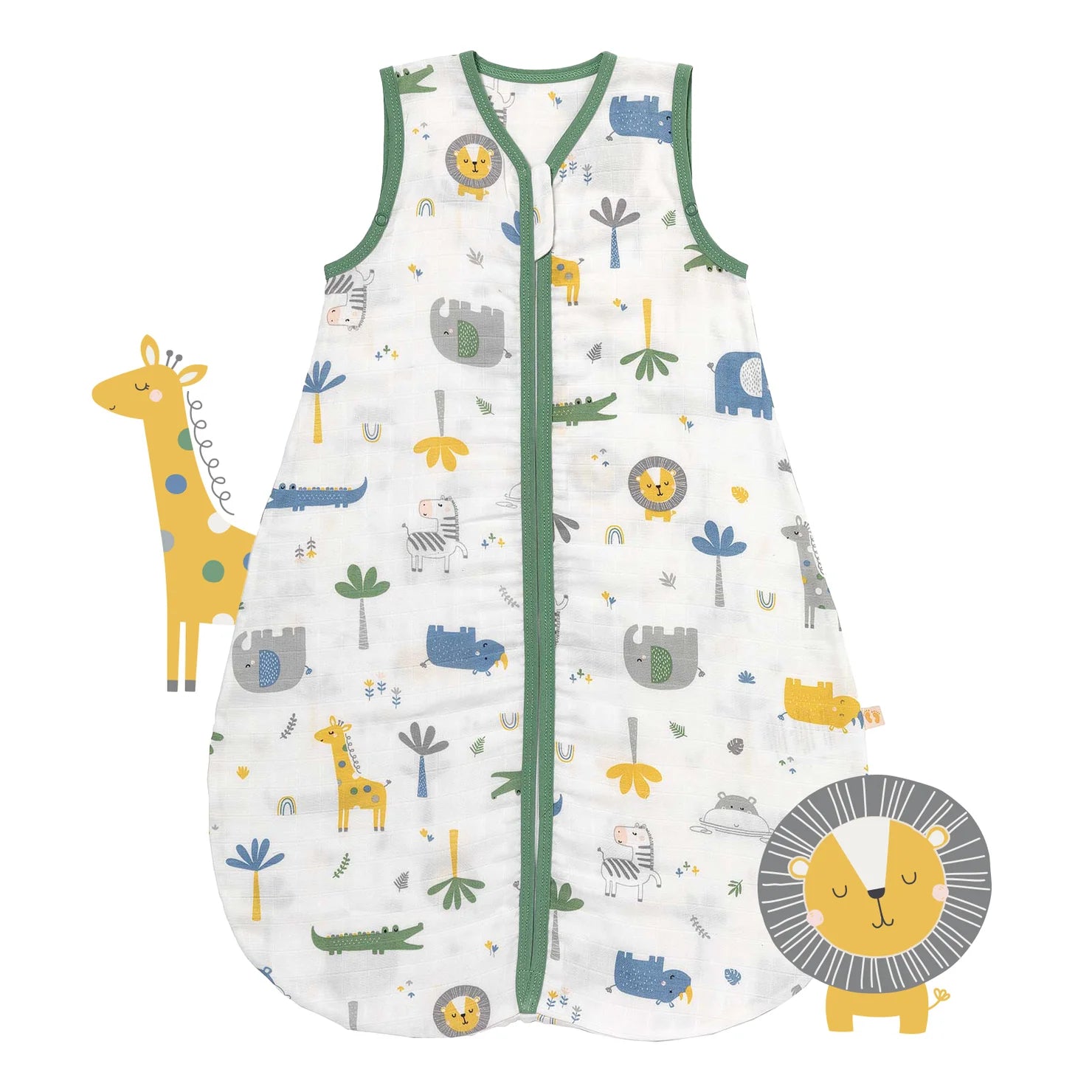 Babyschlafsack 0.5 Tog Musselin Bambusviskose - Dschungel Slumbersac