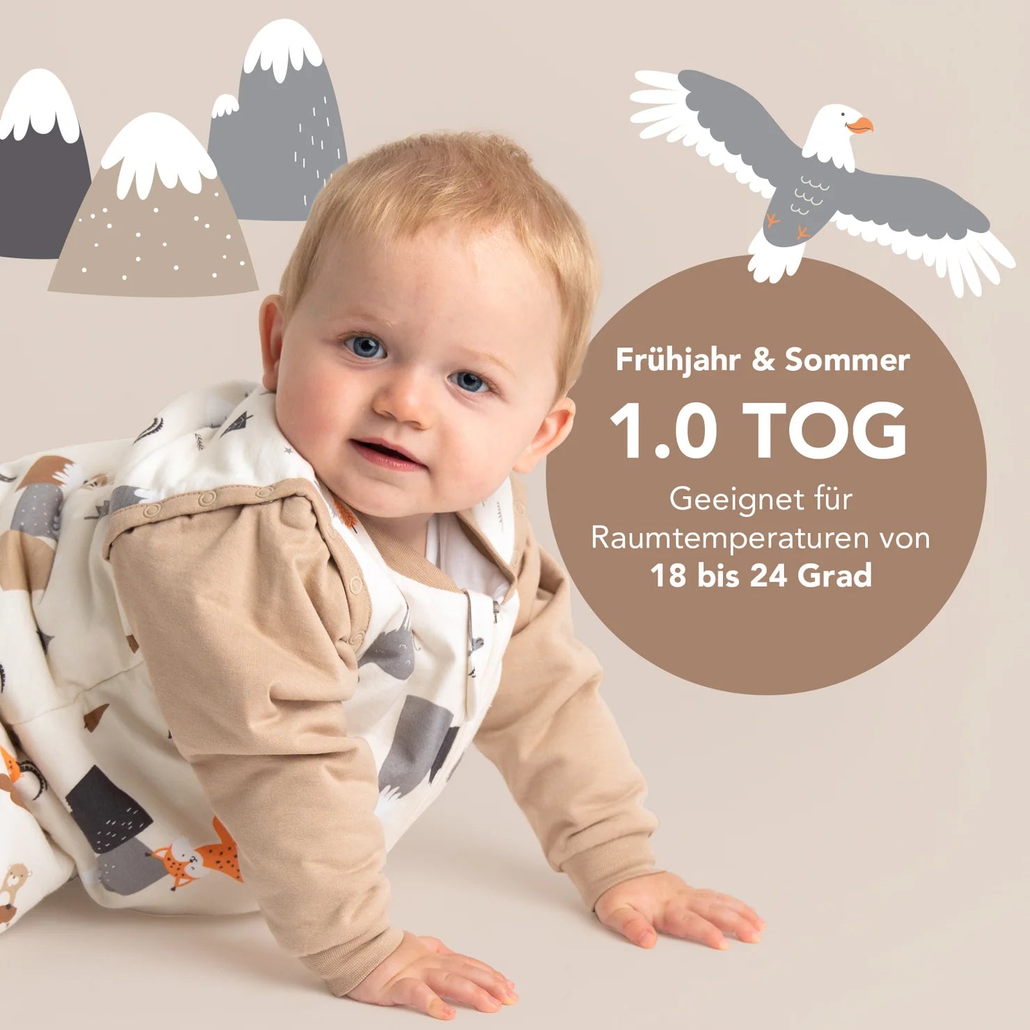 Babyschlafsack 1.0 TOG Bergtiere Slumbersac