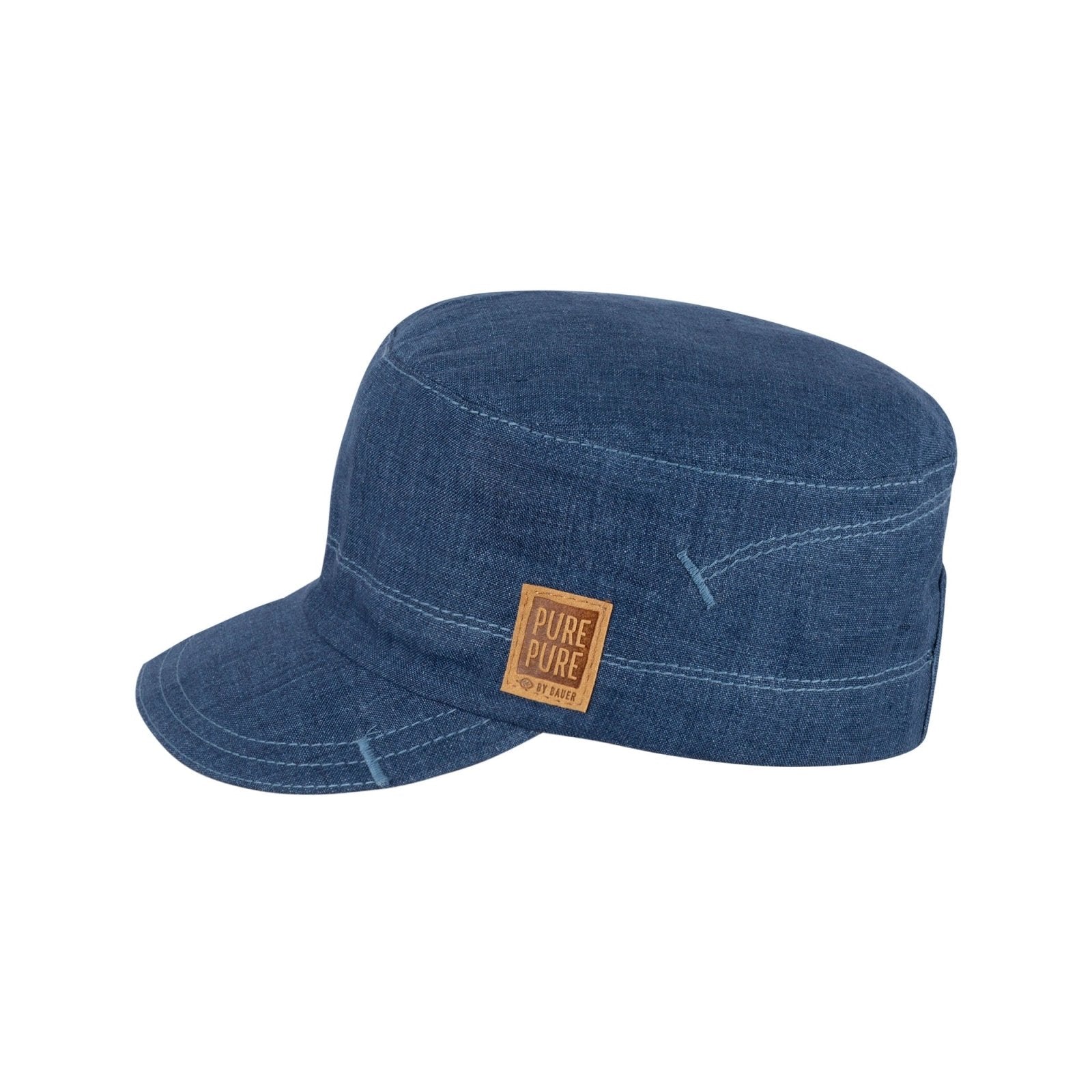 PurePure Schirmcap Leinen - steel blue - Familienbande - purepure