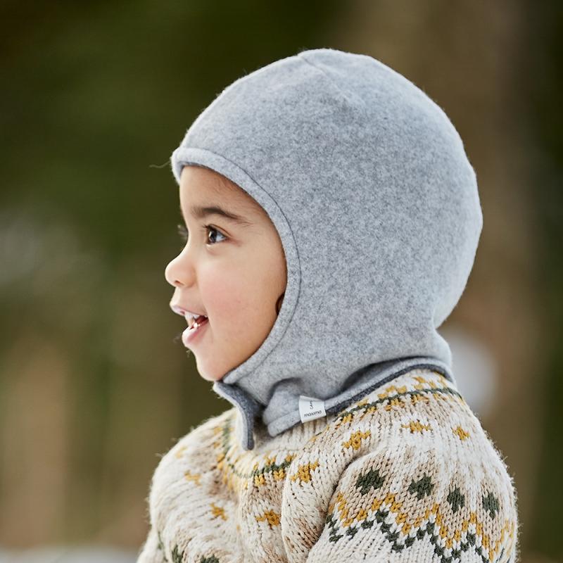 Maximo Mini Schlupfmütze Baumwollfleece - grau maximo