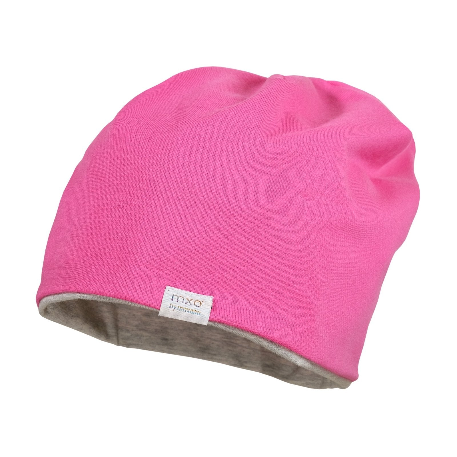 Maximo Wende-Beanie mit UV-Schutz - sun pink/hellgraumeliert - Familienbande - maximo