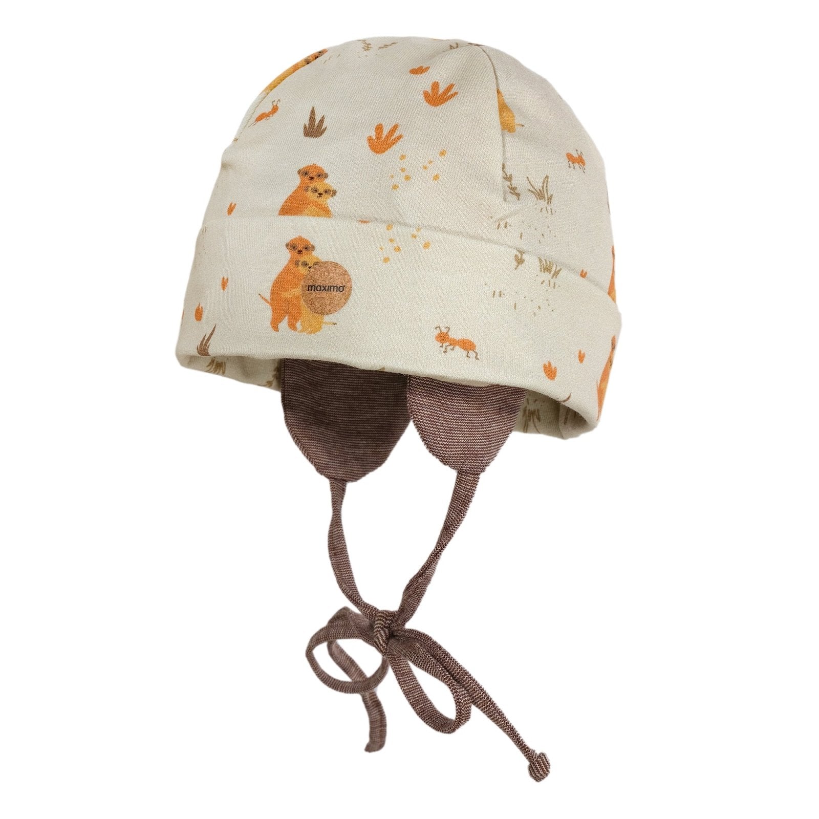 Maximo Baby-Mütze aus Jersey mit Ohrenklappen - Erdmännchen - Familienbande - maximo
