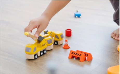 Plan Toys Plan World Baufahrzeuge Strassenbau - Familienbande - Plan Toys