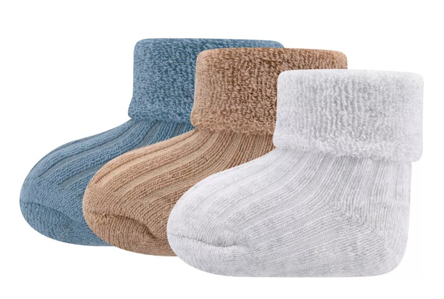 Babysocken 3er Pack Rippe/Umschlag Ewers