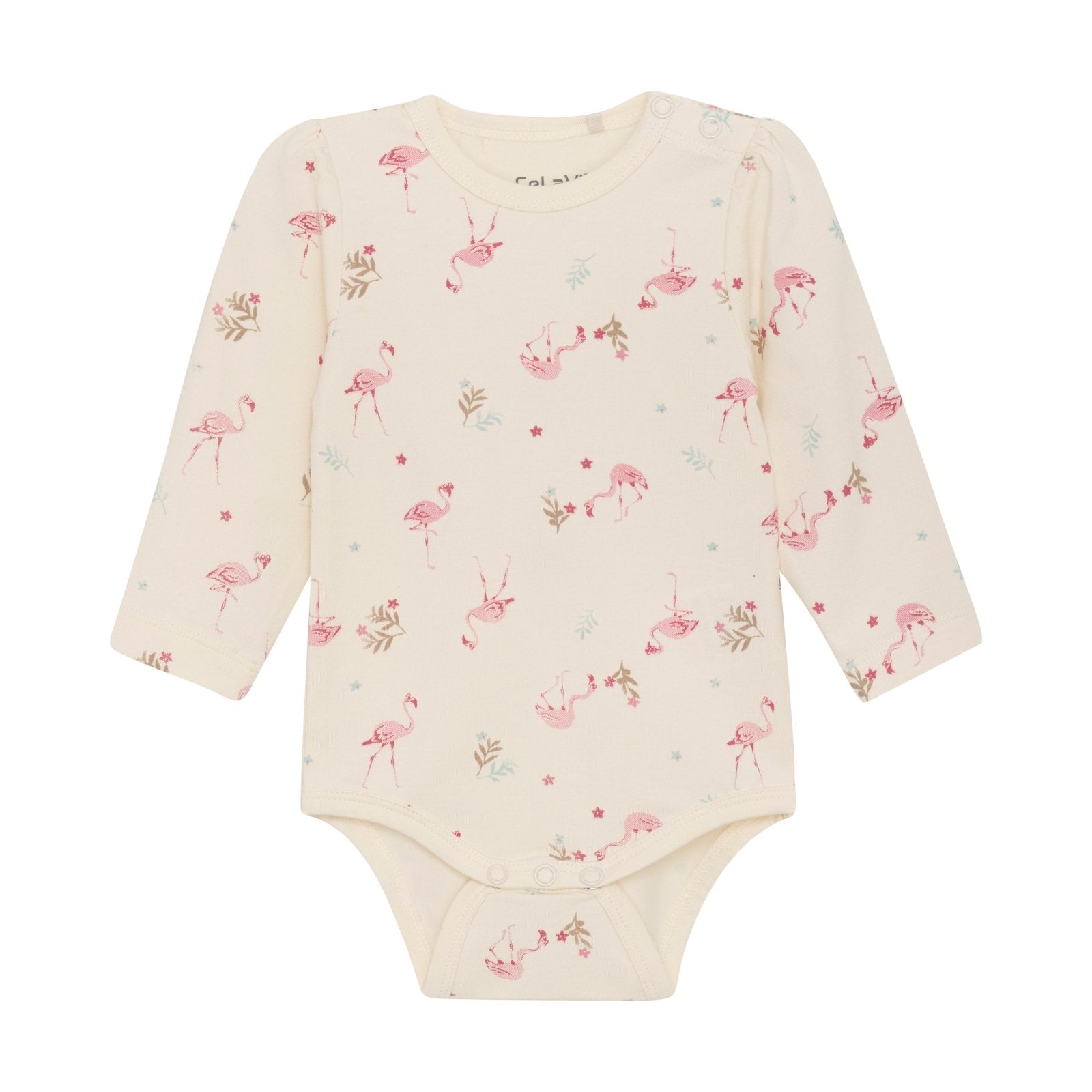 CeLaVi Langarm Body Bambusviskose/Baumwolle - Flamingo CeLaVi